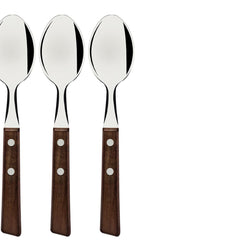 Conjunto 12 Colheres De Mesa Aço Inox E Madeira Tradicional Tramontina Jogo