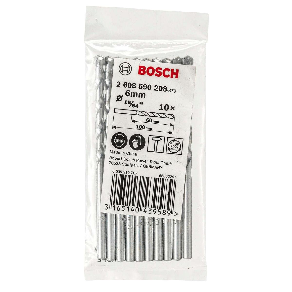 Broca Para Concreto Bosch Cyl-1 Ø6 X 60 X 100 mm 10 Peças