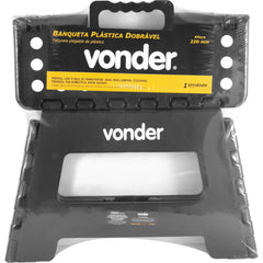 Banqueta Plástica Dobrável Preta Altura 220 mm Vonder