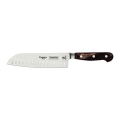 Faca Santoku Tramontina Century Wood 7 Polegadas Aço Inox Forjado Cabo Madeira Tratada Profissional