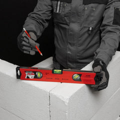 Nível Alumínio Reforçado 3 Bolhas + Espelho 400mm 16pol MTX 347049 Precisão ±0.5mm/m
