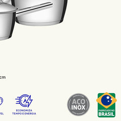 Jogo De Panelas Tramontina Allegra Aço Inox Fundo Triplo 4 Peças Indução