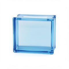 Tijolo de Vidro 19 x 19 x 8 cm Direct Furo Azul 06 Unidades Tradestar