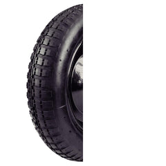 Pneu Com Câmara 3.25/8'' Roda Metálica Tramontina Para Carrinho De Mão Com Bucha Plástica