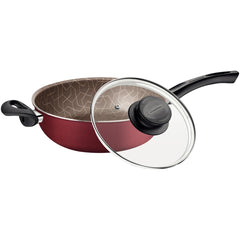 Fritadeira Multiuso 3,6 L 26 Cm Com Tampa De Vidro Tramontina Paris Alumínio Antiaderente Vermelho