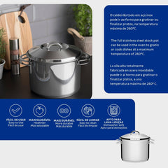 Caldeirão Tramontina Solar Aço Inox Fundo Triplo 24 cm 9,6 L Indução