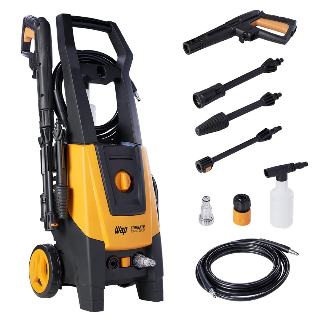 Lavadora de Alta Pressão WAP Combate Turbo 2600 1700W Filtro de Água e Aplicador de Detergente 220V