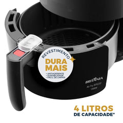 Air Fryer Fritadeira Sem Óleo BFR25P 1500W Britânia 4L Com Cesto Antiaderente e Timer 127V