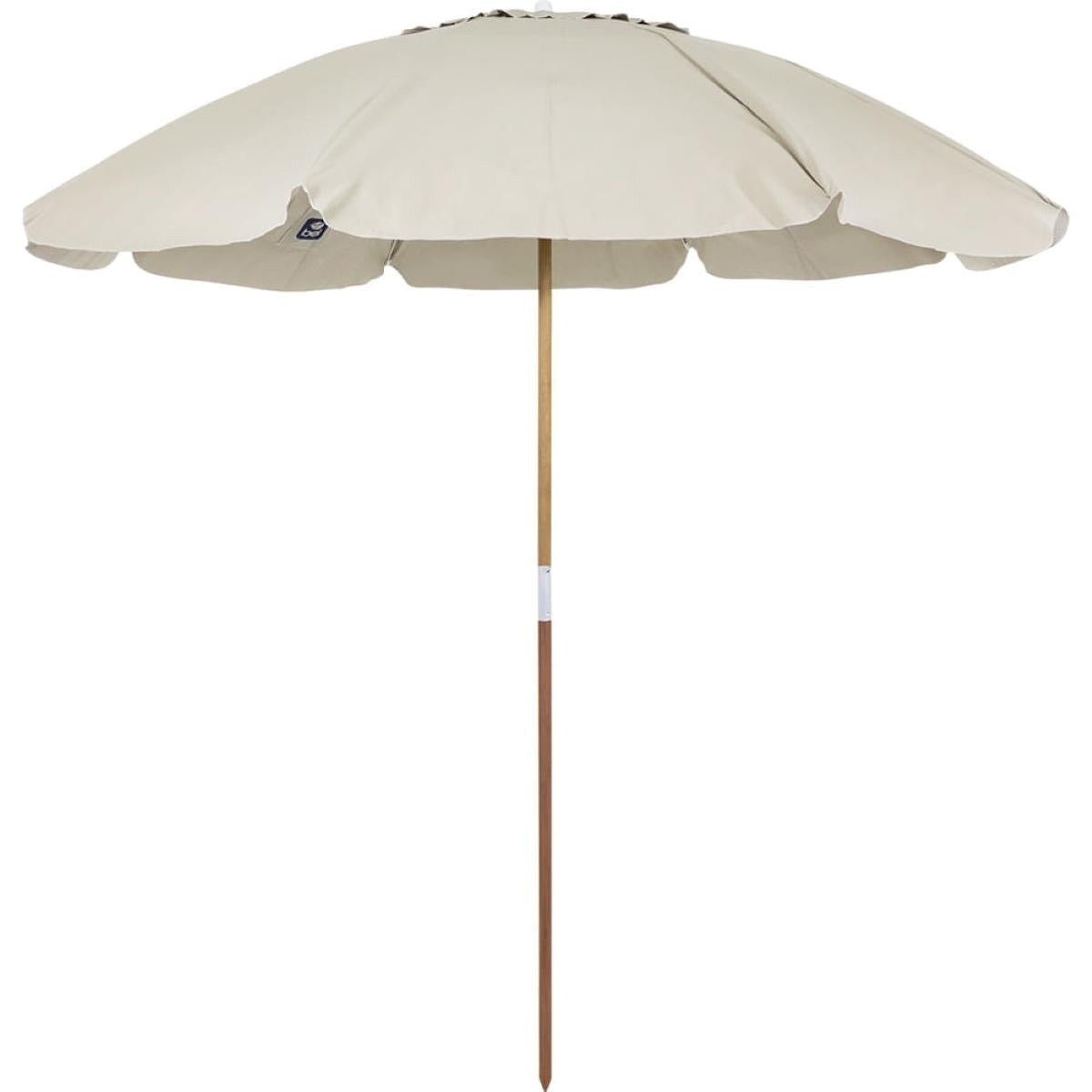 Guarda-Sol Praia Jardim 2,40m Bagum Haste Madeira Fibra Vidro FPS 100 Bege Bel Caioba