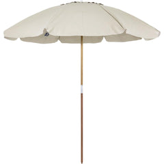 Guarda-Sol Praia Jardim 2,40m Bagum Haste Madeira Fibra Vidro FPS 100 Bege Bel Caioba