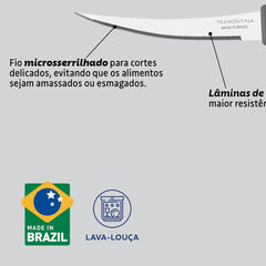 Faca Para Tomate Tramontina Felice Aço Inox Cabo Polipropileno 4 Polegadas Lâmina Microsserrilhada