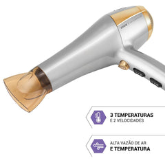 Secador de Cabelos Philco PSC2600 Íons Tourmaline 2100 Watts 220V