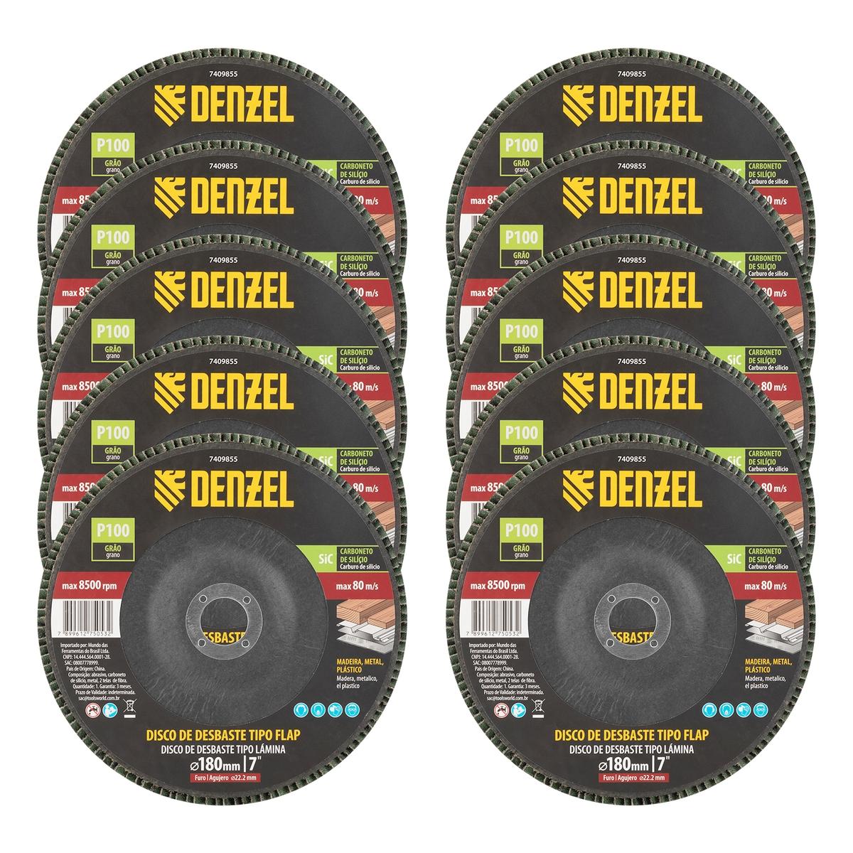 Disco De Desbaste Tipo Flap Carboneto De Silício Grão 100 180 X 22,2 Mm Acabamento Impecável