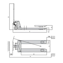 Paleteira 3000Kg 685X1150mm Roda Duplo Nylon TP3300 Bovenau