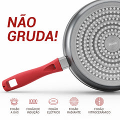 Panela Frigideira Revestimento Cerâmica Redstone Definitive PPH240APR Philco 2,7L Cabo Emborrachado
