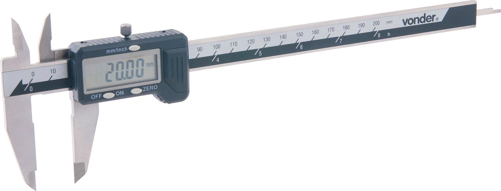 Paquímetro digital 200mm 0,01mm aço inox pd-200 - Vonder
