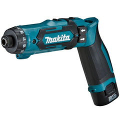 Parafusadeira Furadeira 5mm à Bateria 7.2V com Bateria Carregador Jogo Bits Maleta DF012DSE Makita