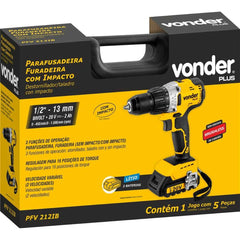 Parafusadeira Furadeira à Bateria 20V Com Impacto PFV212LB Vonder Plus