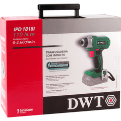 Parafusadeira Impacto 18V sem Bateria/Carregador DWT
