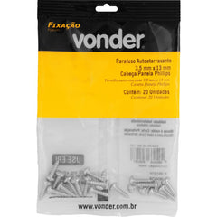 Parafuso Autoatarraxante 3,5x13 Phillips c/ 20 peças Vonder