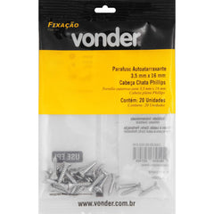 Parafuso Autoatarraxante 3,5x16 Phillips c/ 20 peças Vonder