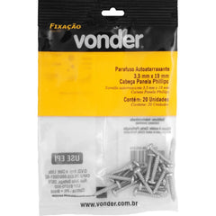 Parafuso Autoatarraxante 3,5x19 Phillips c/ 20 peças Vonder