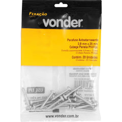 Parafuso Autoatarraxante 3,9x25 com 20 peças Vonder