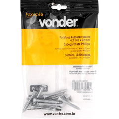 Parafuso Autoatarraxante 4,2x32,0mm Phillips 10 peças Vonder