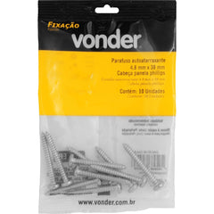 Parafuso Autoatarraxante 4,8x38,0mm Phillips 10 peças Vonder