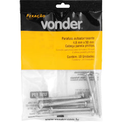 Parafuso Autoatarraxante 4,8x50,0mm Phillips 10 peças Vonder