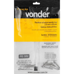 Parafuso tarraxante Inox 2,9x19,0mm Phillips 10 pçs Vonder