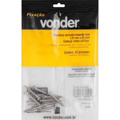Parafuso tarraxante Inox 3,9x25,0mm Phillips 10 pçs Vonder