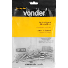 Parafuso Madeira 3,8x30 com 20 peças Vonder