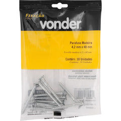 Parafuso Madeira 4,2 mm x 40 mm com 10 peças Vonder