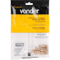 Parafuso Madeira Chipboard Phillips 3,5x12 20 peças Vonder