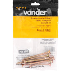 Parafuso Madeira Chipboard Phillips 5x60mm Vonder