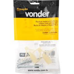 Parafuso Madeira Phillips 4,2x55mm c Bucha Nylon Fly3 Vonder