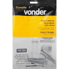 Parafuso Sextavado Rosca Soberba 3/16''x40mm 5 peças Vonder