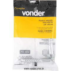 Parafuso Sextavado Rosca Soberba 3/8''x60mm 2 peças Vonder