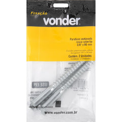 Parafuso Sextavado Rosca Soberba 3/8''x90mm 2 peças Vonder