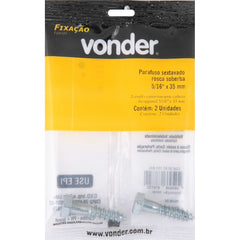 Parafuso Sextavado Rosca Soberba 5/16''x35mm 2 peças Vonder