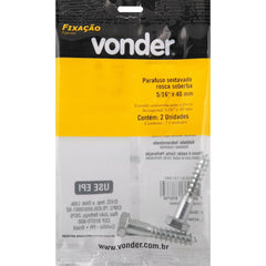 Parafuso Sextavado Rosca Soberba 5/16''x40mm 2 peças Vonder