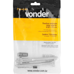 Parafuso Sextavado Rosca Soberba 5/16''x75mm 2 peças Vonder
