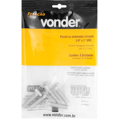 Parafuso Sextavado Zincado 1/4'' X 1'' Unc c/ 5 peças Vonder