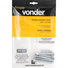 Parafuso Sextavado Zincado 3/16''x1.1/2'' Bsw 5 peças Vonder