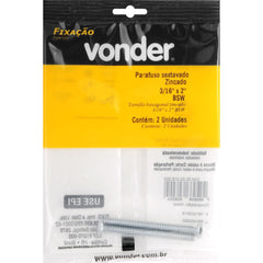 Parafuso Sextavado Zincado 3/16'' X 2'' Bsw Vonder
