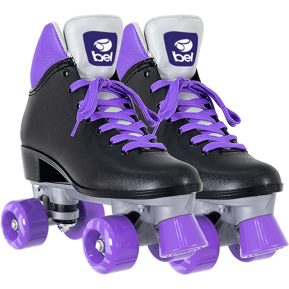Patins Bel Quad Retro Basic Preto/Roxo Tam 38