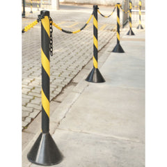 Pedestal plástico preto/amarelo 90cm com 04 peças - Vonder