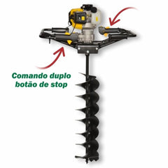 Perfurador de Solo Buffalo 52cc 2T 200mm Duplo Botão Stop