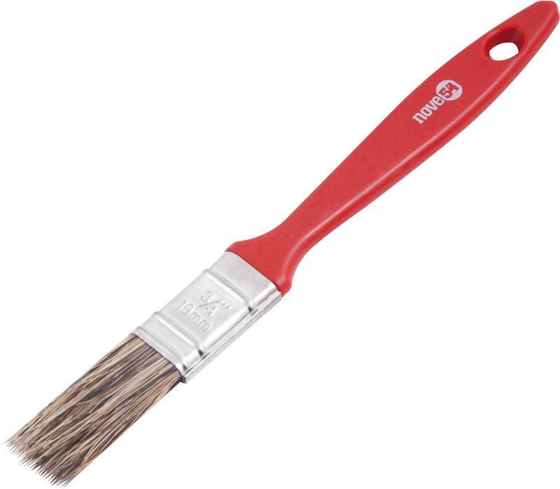 Pincel 3/4  Cerda Gris Cabo Plástico Para Tintas Latéx E Acr